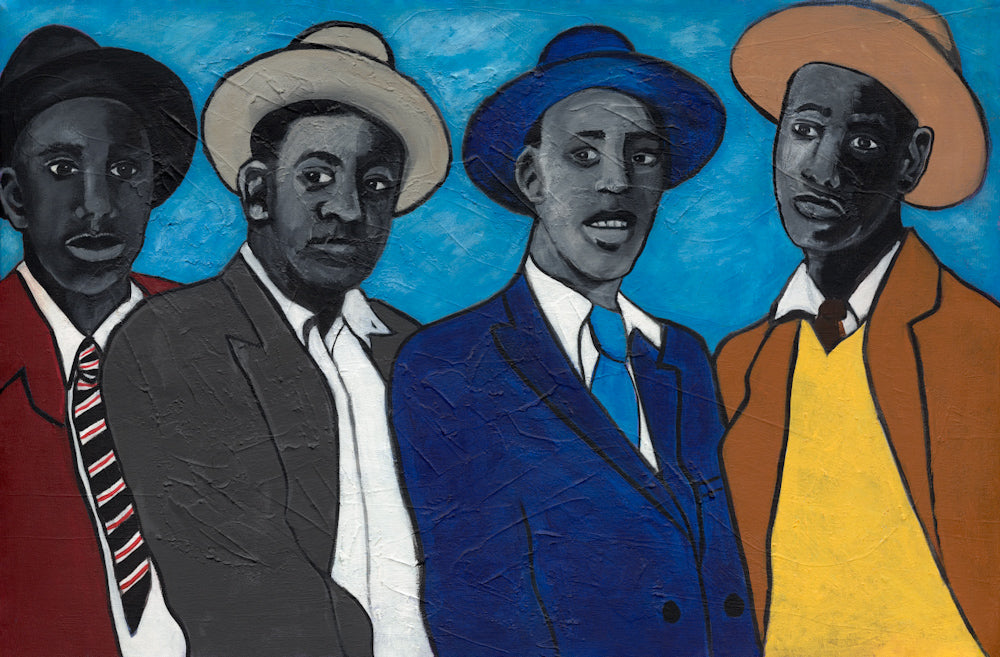 'Four Guys' African American Artwork by Antionette Simmons Hodges