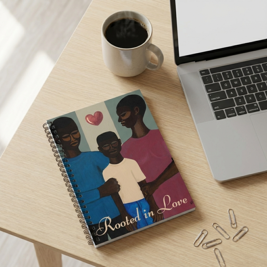 The Family Spiral Notebook | Black Family Art, "Rooted in Love" Journal, 6"x8"