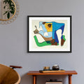 Sharecropper continuous line art print in black frame — Black history heritage art by Antionette Simmons Hodges (1)