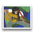 Tangle Series Guitar Player Fine Art Print  - African American Blues Folk Music Art Contemporary Wall Decor