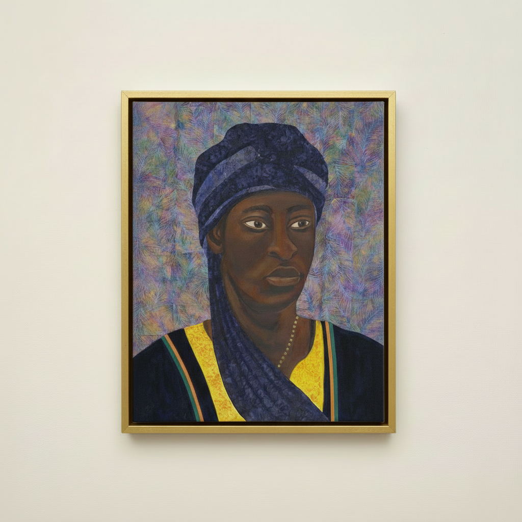 The African — Framed Canvas Print, Gold
