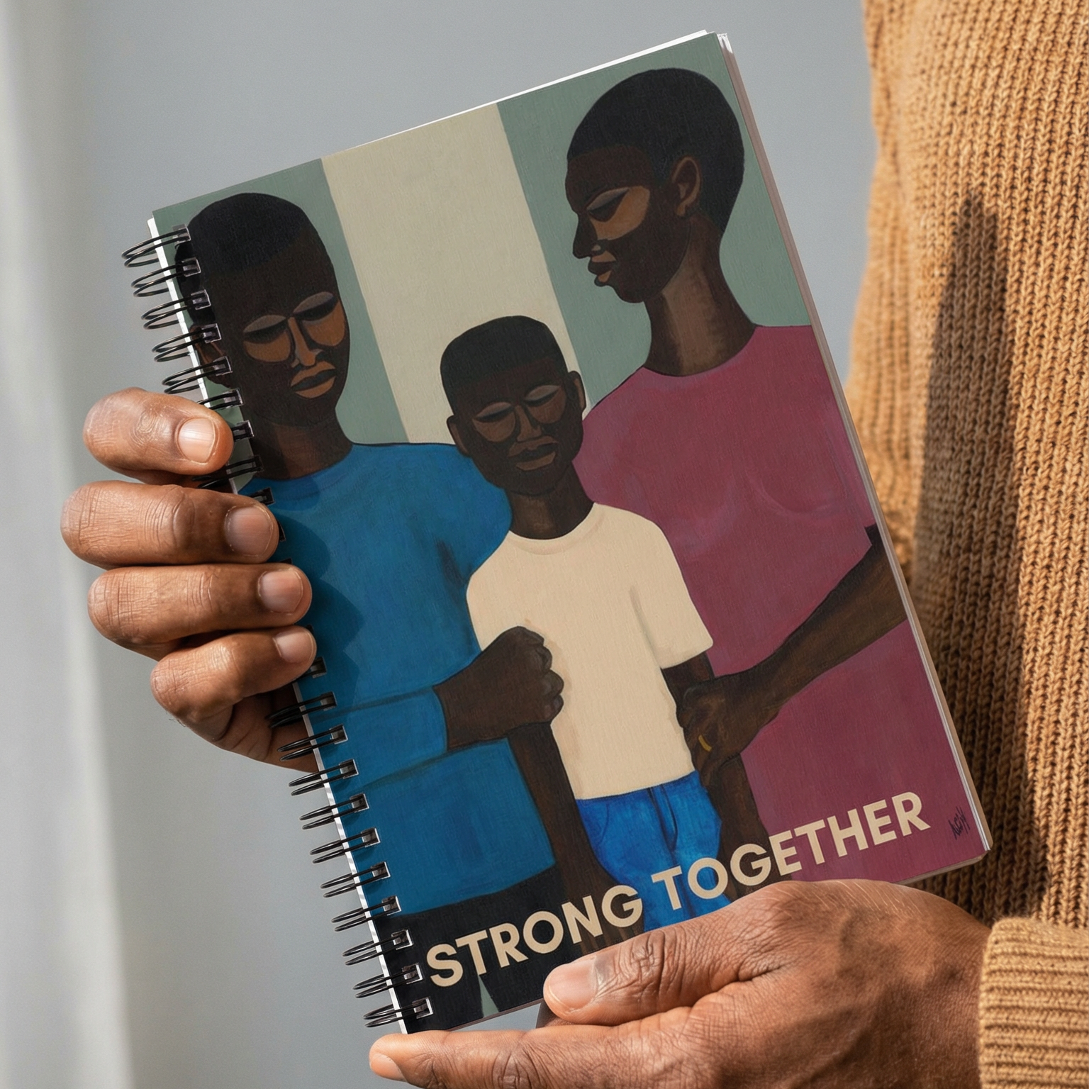 The Family Spiral Notebook | Black Family Art, "Strong Together" Journal, 6"x8"