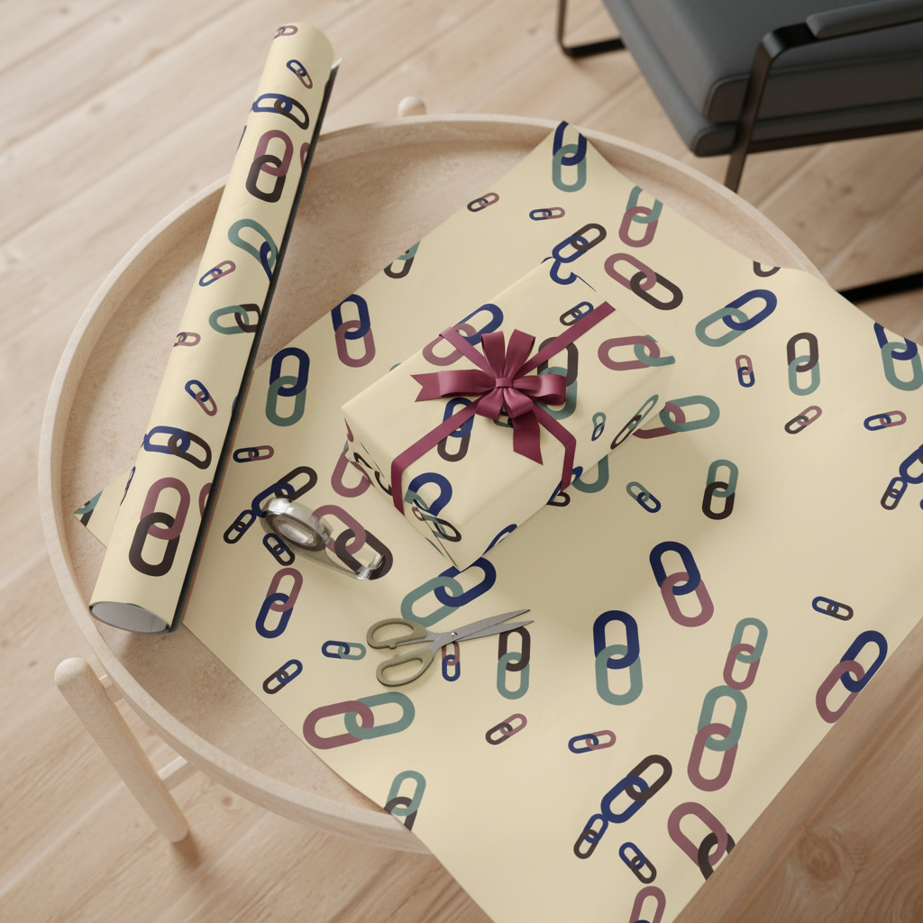 The Family wrapping paper, Heirloom Cream, studio