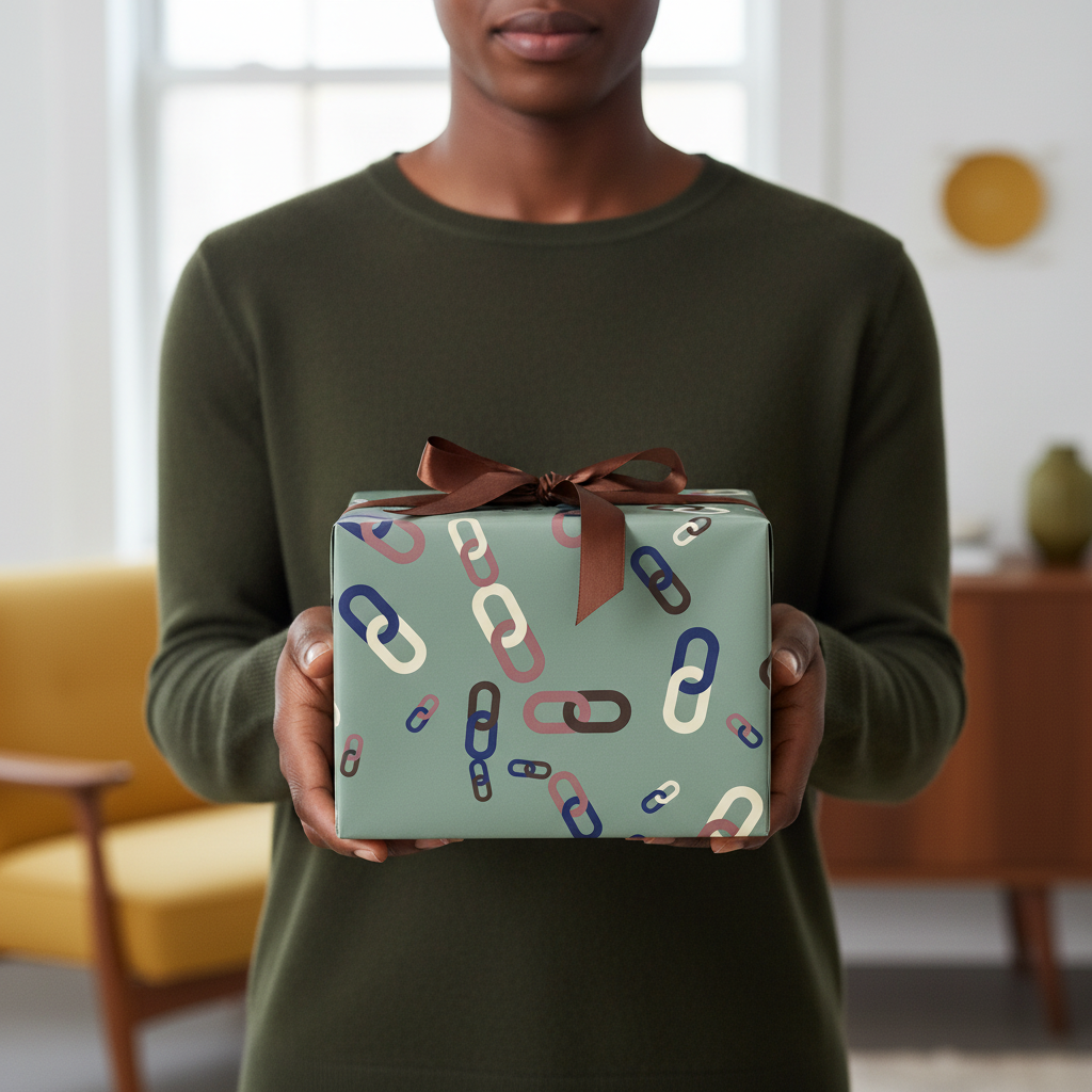 The Family gift wrap, lifestyle photo