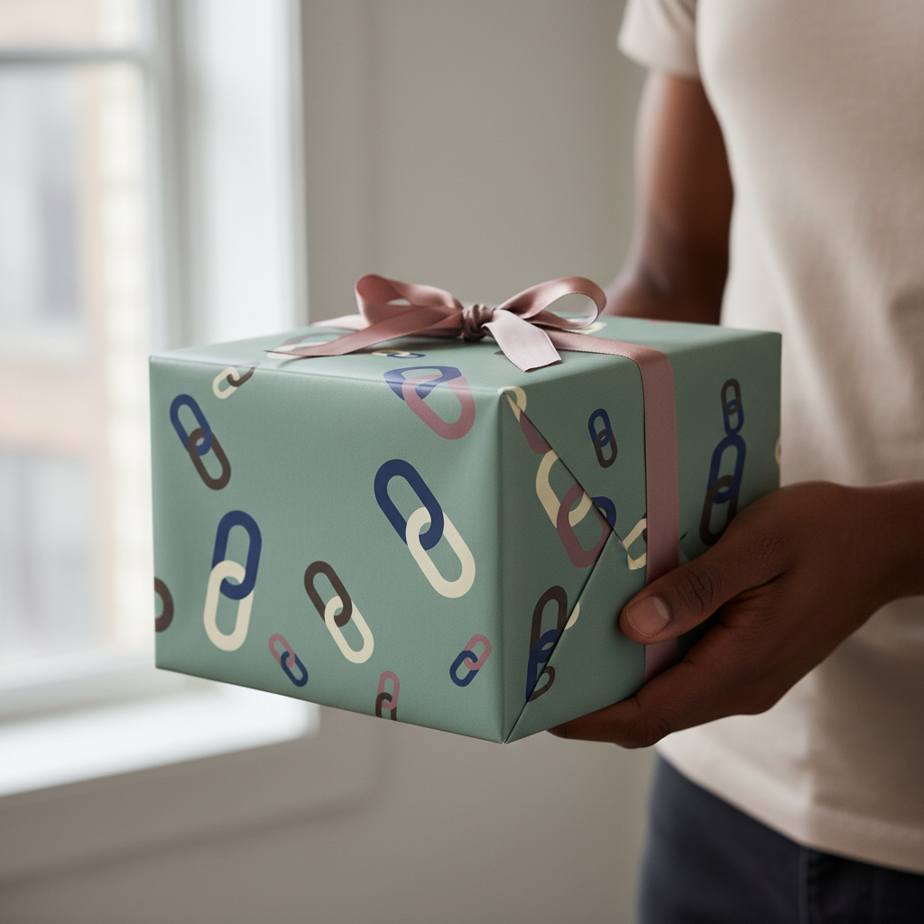 The Family gift wrap, lifestyle photo