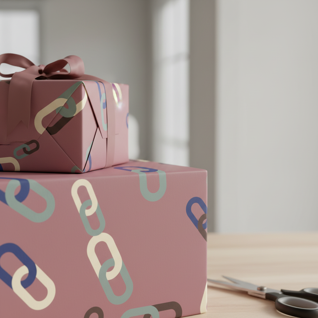 The Family gift wrap, pattern close-up
