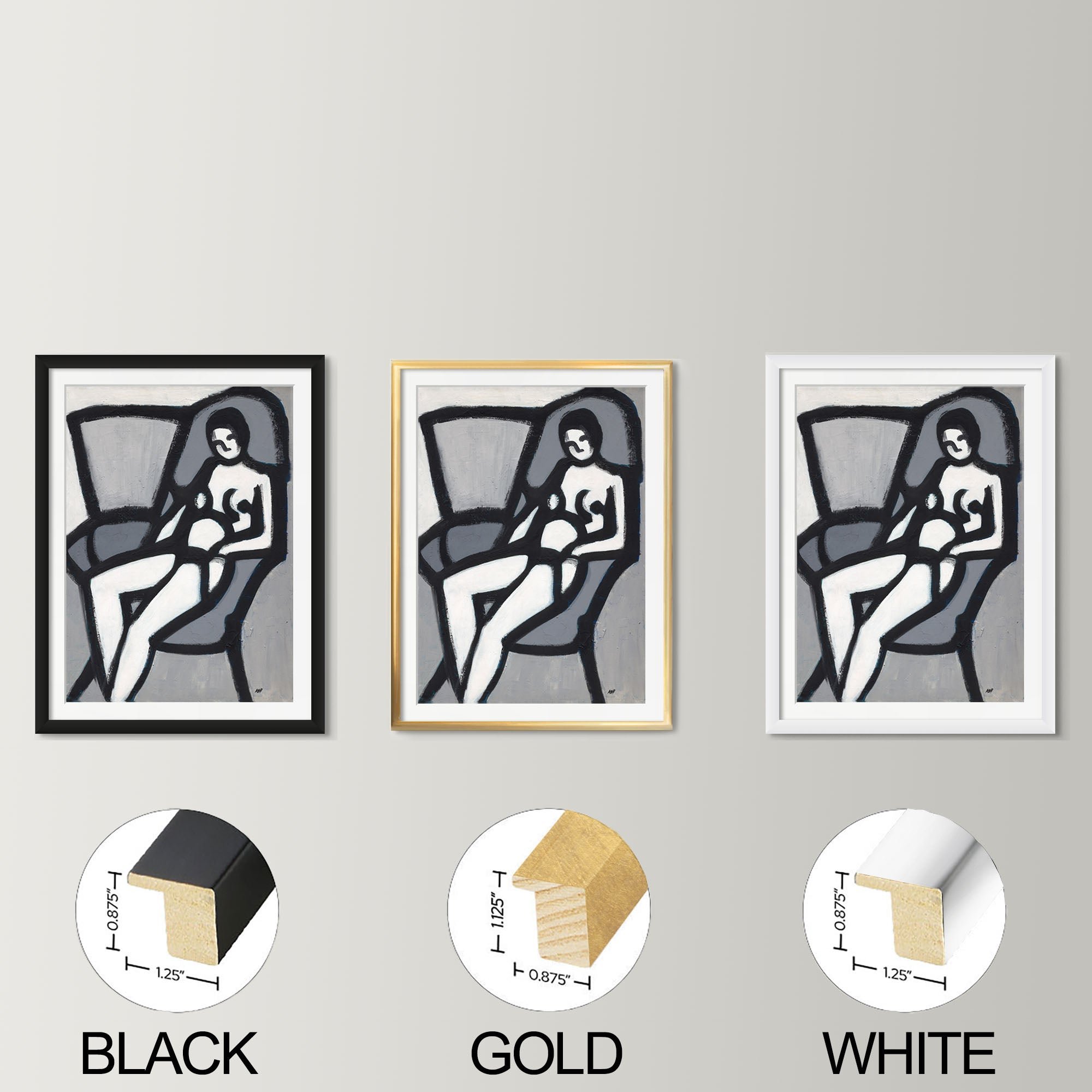 The Model - Framed Print | Black And White Figurative Art
