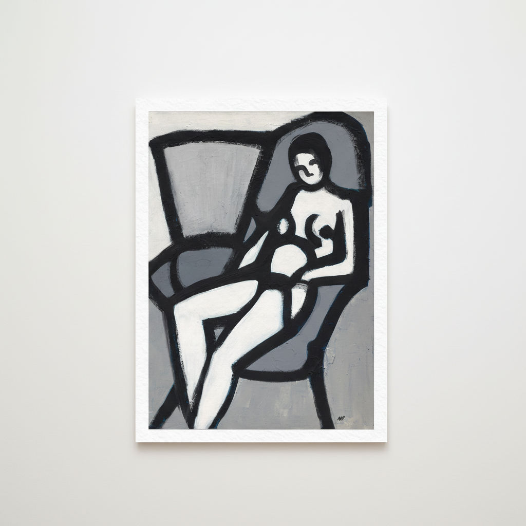 The Model framed giclee print — full artwork image, vintage Black figurative art by Antionette Simmons Hodges