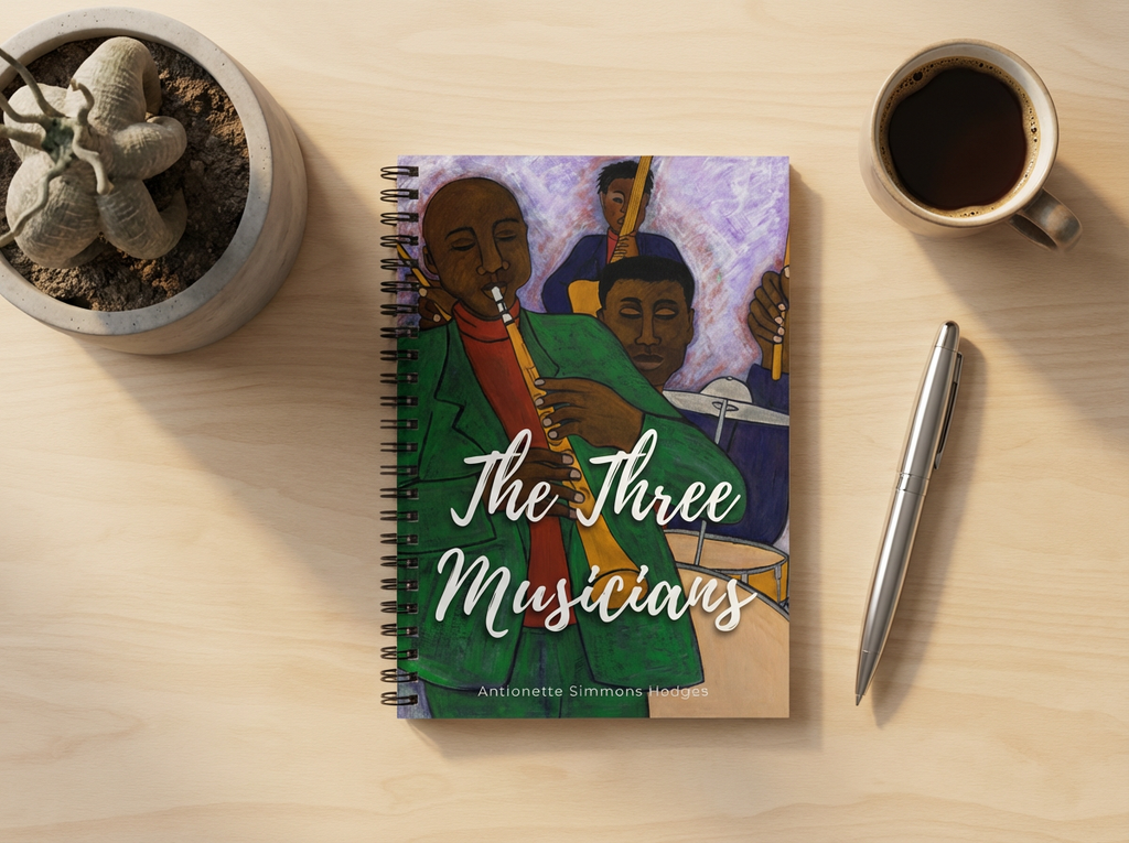 The Three Musicians Jazz Spiral Notebook | Black Music Art Journal, Ruled Pages, 6"x8"