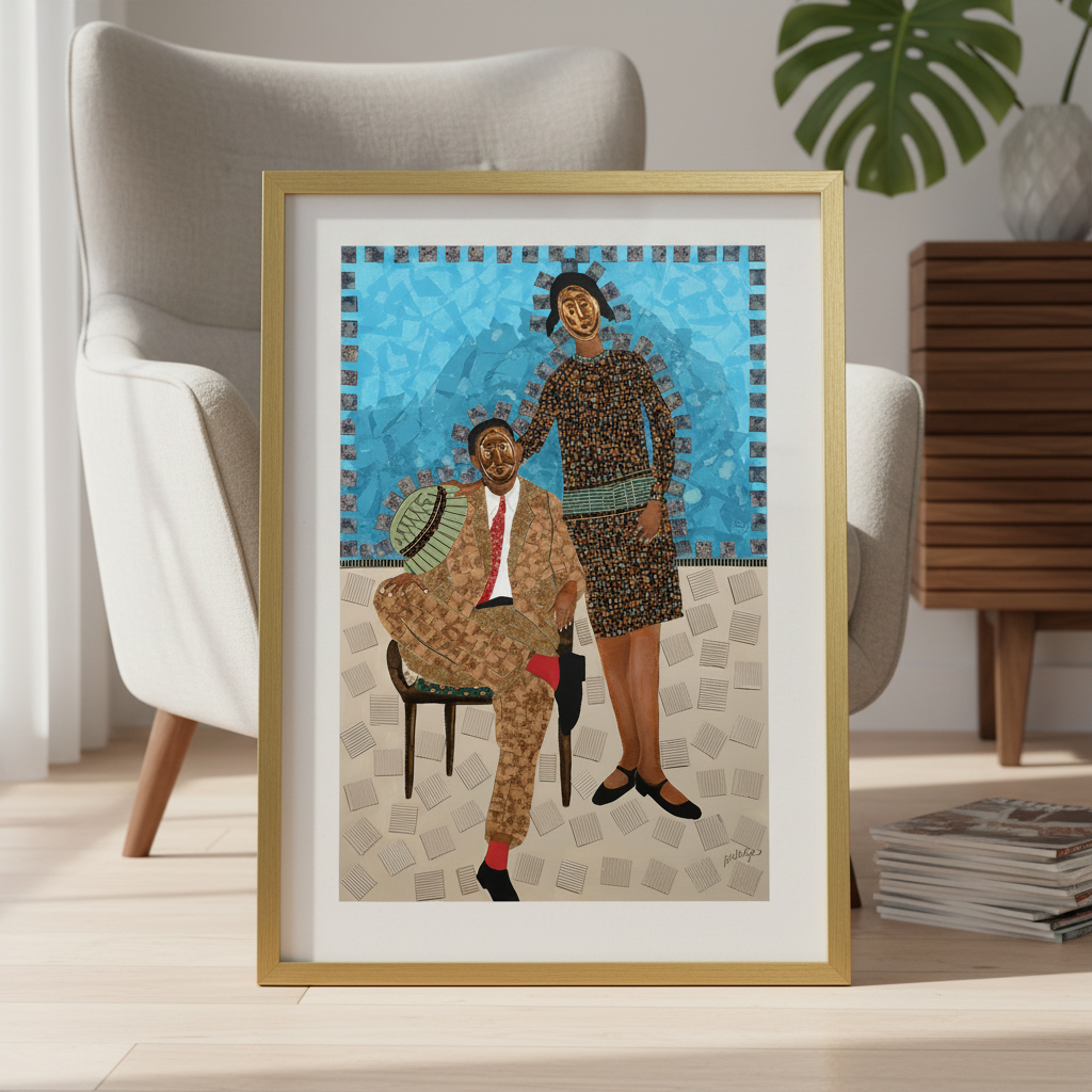 They Came Before Us — 1 framed giclee print in gold frame, leaning against a chair — Black ancestry art