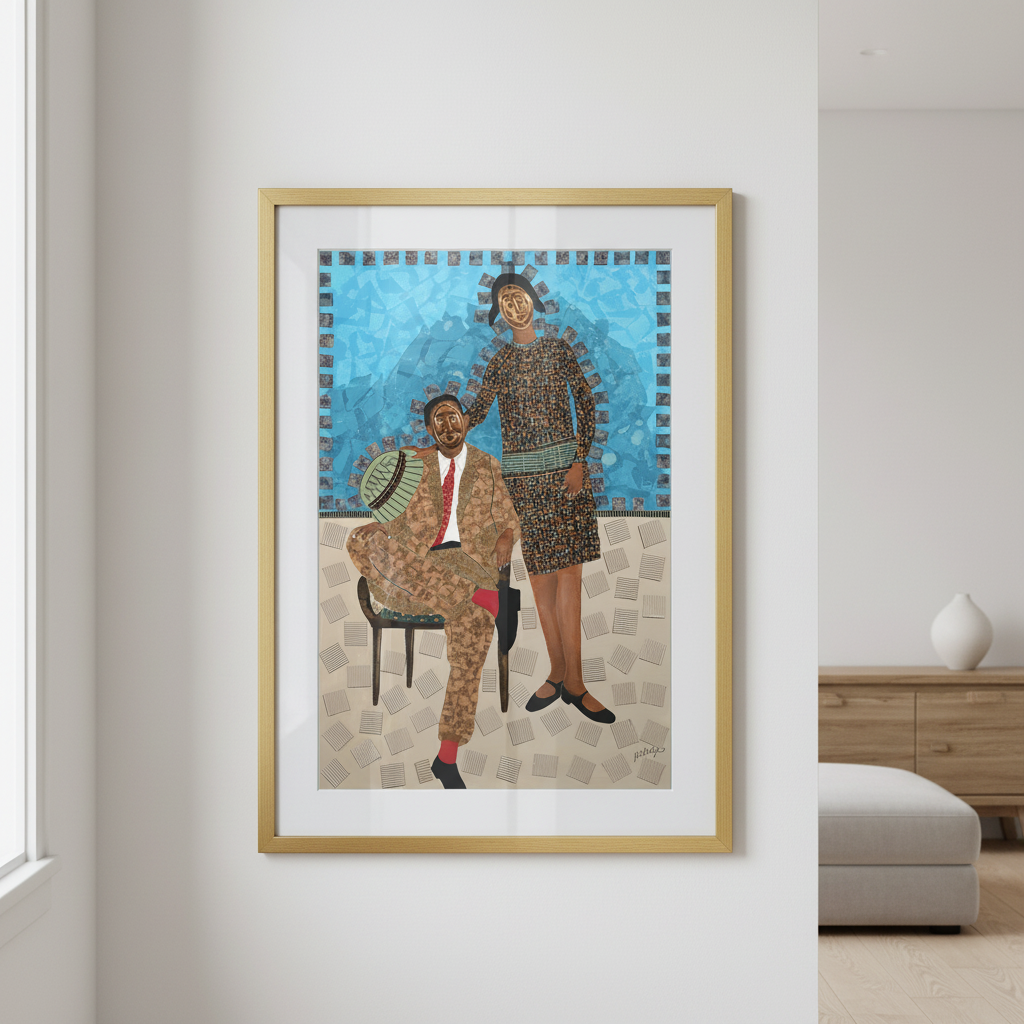They Came Before Us — 1 framed giclee print in gold frame, wall-hung display — Black ancestry art