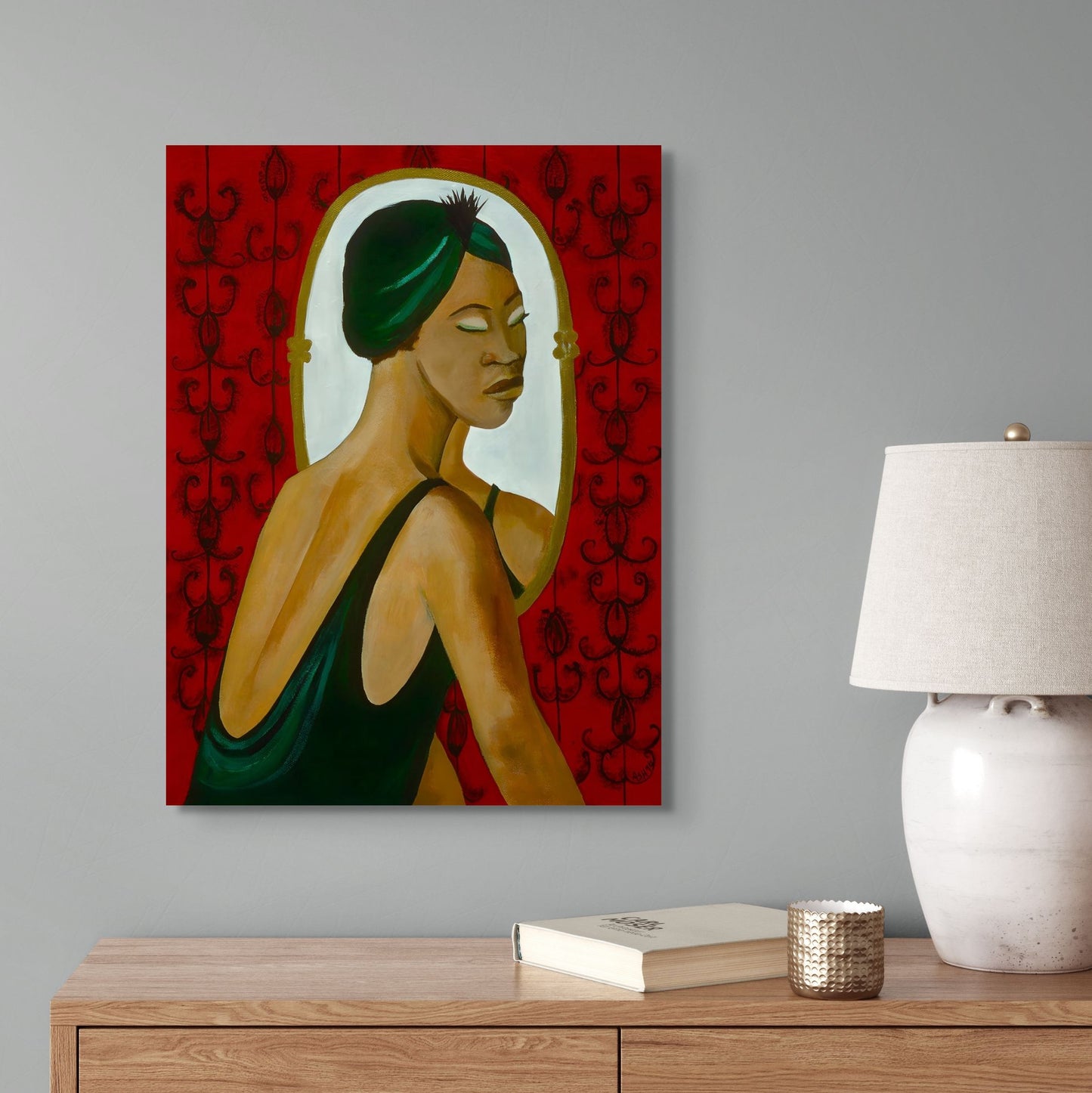 Woman in the Mirror - Stretched Canvas Print - Antionette's Artistry