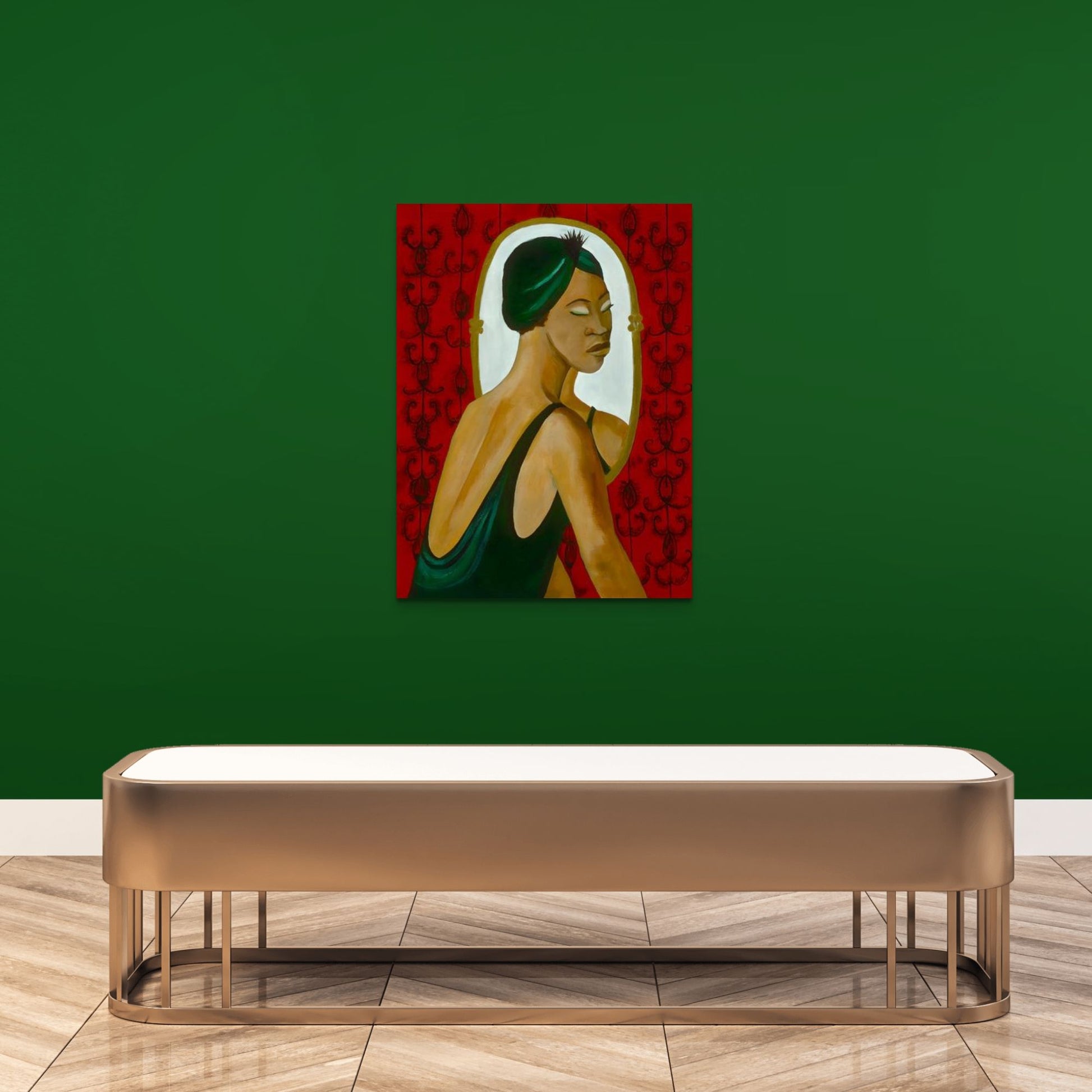 Woman in the Mirror - Stretched Canvas Print - Antionette's Artistry