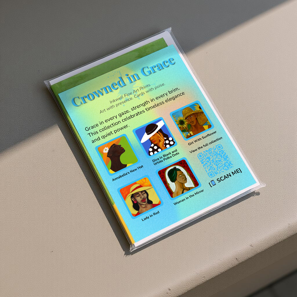 Crowned in Grace – Black Women in Hats Greeting Card Set (5-Pack)